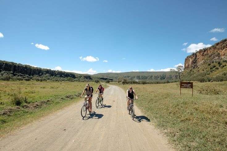 Bicycle-riding-at-Hells-Gate-National-Park-with-Sunup-Adventures-Kenya 2- Days: Hells Gate-Lake Naivasha-Crescent Island Safari